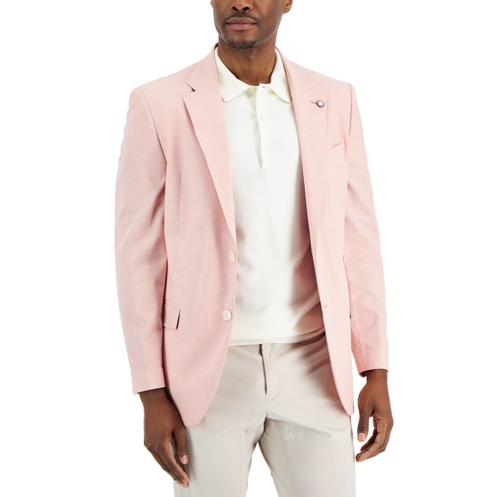 Nautica Men’s 40R Blush Rose Pink Linen Cotton Blazer Sport Coat NWOT